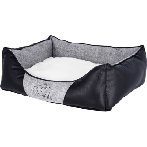 Kerbl-Hondenmand-Chiara-42x32-cm-grijs-en-zwart-80360