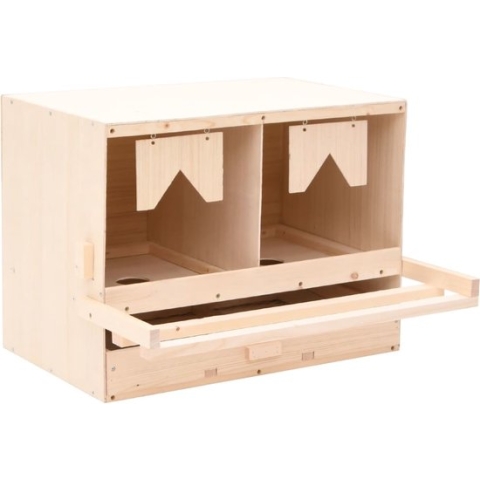 vidaXL-Kippenlegkast-2-compartimenten-63x40x45-cm-massief-grenenhout