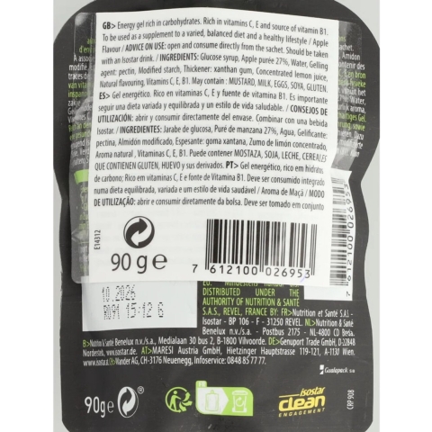 6x Isostar Energy Gel Appel 90 gr