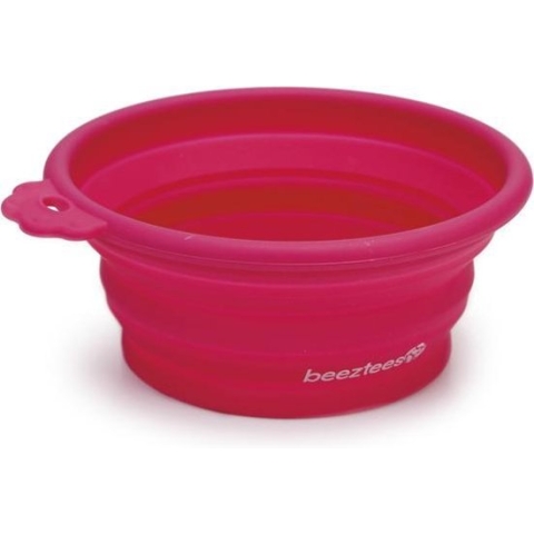 Beeztees - Hondenvoerbak - Inklapbaar - Roze - 14x12,5 cm