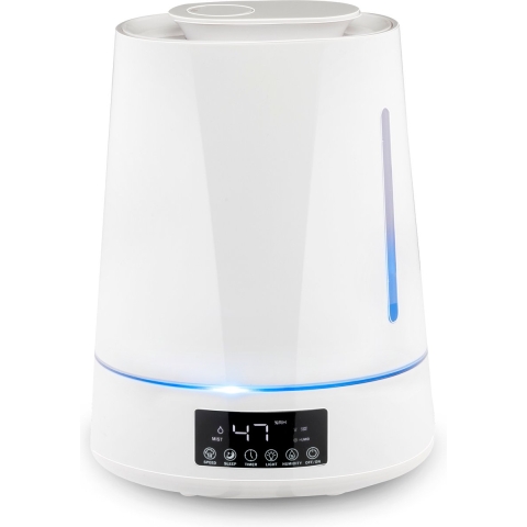 Grundig Luchtbevochtiger - Diffuser Aromatherapie - Humidifier met Hygrometer en Timer - Lucht Bevochtiger Slaapkamer met Inhoud 4L - Luchtbevochtigers tot 30m2 - Wit