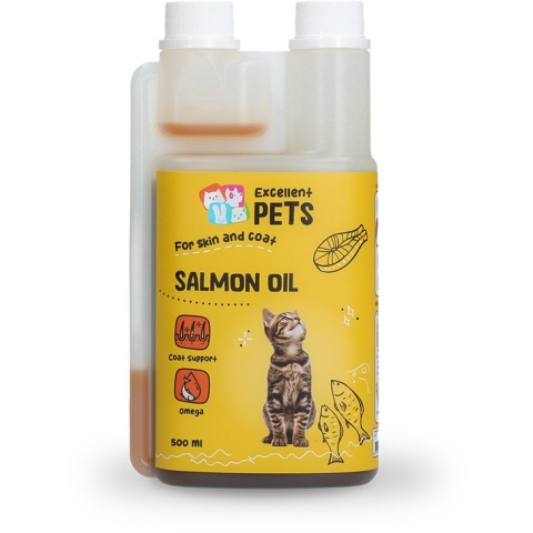 Excellent Zalmolie - Voedermiddel katten - Immuunsysteem - 15,1% Omega-3 vetzuren (18% EPA en 25% DHA) & 13,2% Omega-6 vetzuren - Gewrichtsfunctie