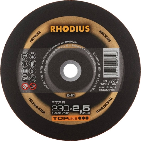 Rhodius FT38 206373 Doorslijpschijfset 25 stuk(s) RVS, Staal