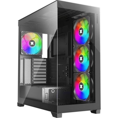 Xilence Gleam Midi-tower PC-behuizing Zwart Zijvenster