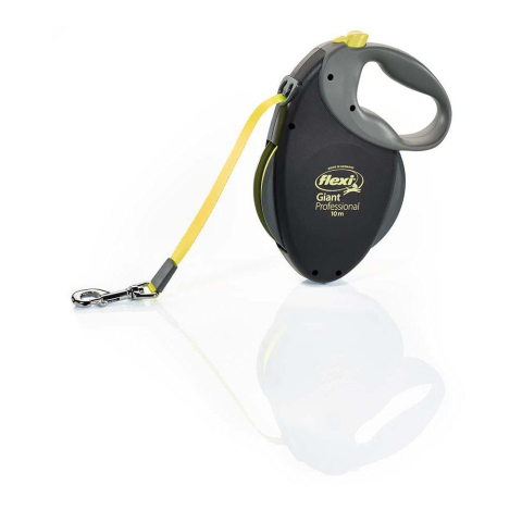 Flexi Giant Tape - Hondenriem - Zwart Geel - L - 10 meter - Actieve en Grote Honden