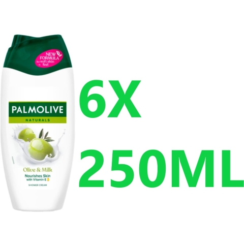 6x Palmolive Douchecréme Naturals Olijf&Melk 250 ml