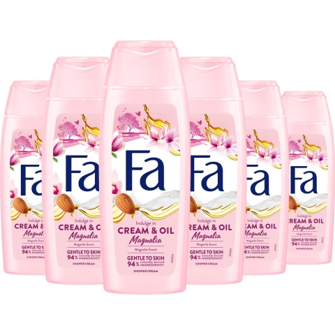 6x Fa Douchecrème Cream Oil Silk Magnolia 250 ml