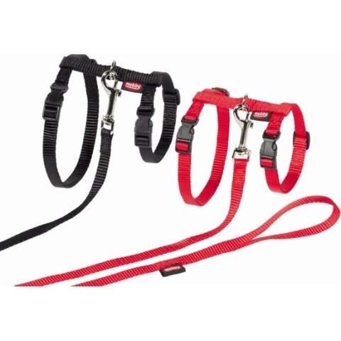 Nobby tuig met lijn groot klik sluiting rood 34-57 x 1,3 + 60-120 cm - 1 st