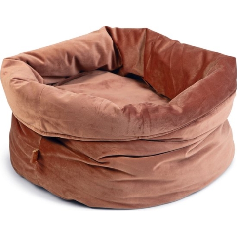 Designed by Lotte Fluco - Kattenmand - Fluweel - Roze - 45x45x35 cm