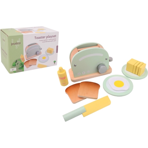 Jouéco Speelset Toaster Junior 18,5 X 13 Cm Hout 6-delig
