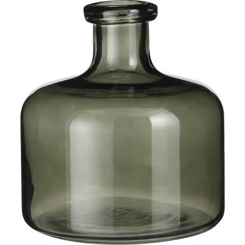Mica Decorations Regal Fles Vaas - H22 xØ20 cm - Glas - Groen