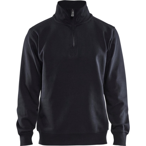 Blåkläder Sweatshirt Jersey 1/2 rits 33651048 | Zwart | Maat M - 7330509352335