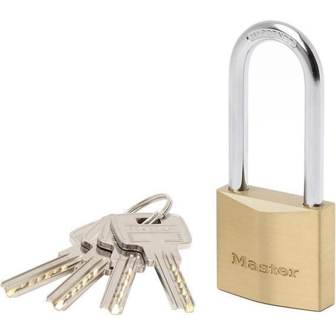 Masterlock 40mm thick solid brass body - 51mm hardened steel long shackle, 6mm di - 2940EURDLH