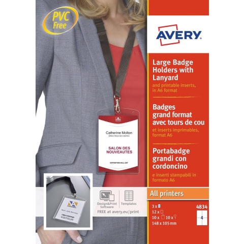 Avery-Zweckform 4834 Naamplaatje (b x h) 105 mm x 148 mm 10 stuk(s)