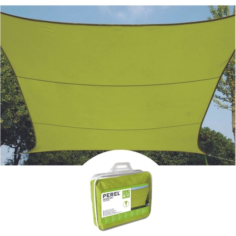 Perel Schaduwdoek, waterafstotend, 2 x 3 m, 160 g/m², polyester, rechthoek, limoengroen