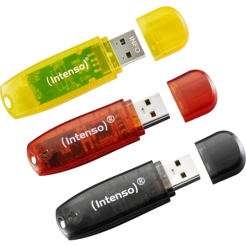 Intenso Rainbow Line USB-stick 32 GB Geel, Rood, Zwart 3502483 USB-A 2.0