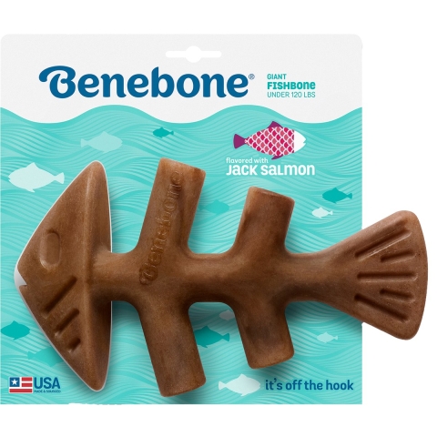 Benebone Fishbone nylon kauwspeelgoed hond (zalmsmaak) XL