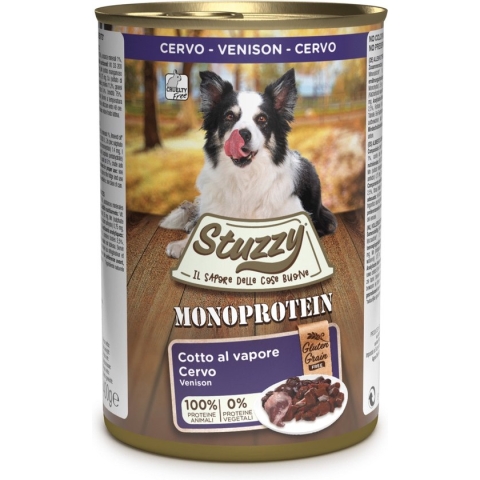 Stuzzy Monoproteïn Hert - Hond - Natvoer - Volledig voer - 6 x 400 gr