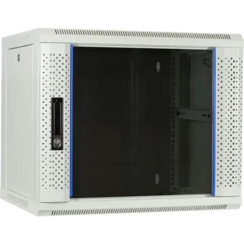 9U witte wandkast met glazen deur 600x450x500mm
