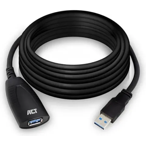 ACT AC6105 USB-kabel 5 m USB 3.2 Gen 1 (3.1 Gen 1) USB A Zwart