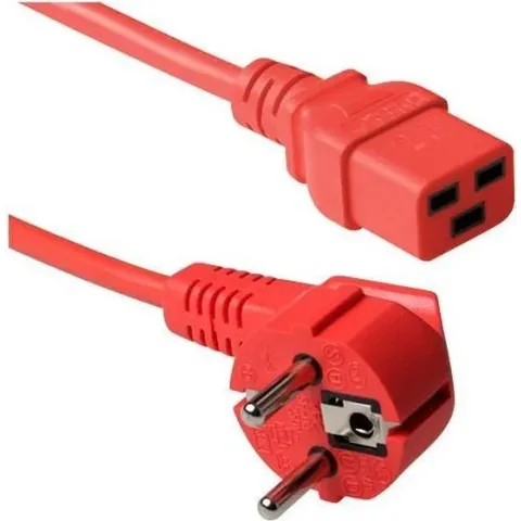 ACT Stroomkabel met C19 plug / rood - 3 meter