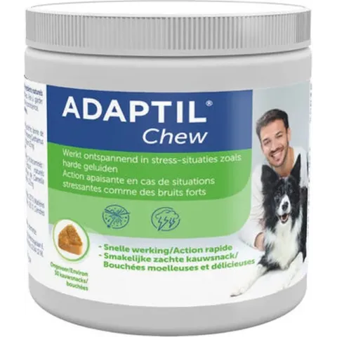 Adaptil Chew 30 stuks  - Smakelijk kauwtabletten voor honden - Vermindert angst en spanning - Veilig en niet verslavend