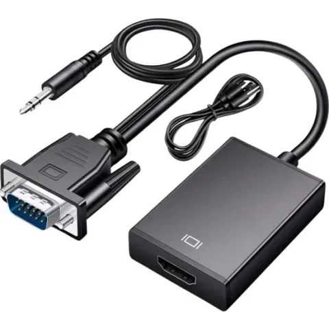 AdroitGoods VGA (D-Sub) naar HDMI 1.4 kabel - 25 cm - Zwart