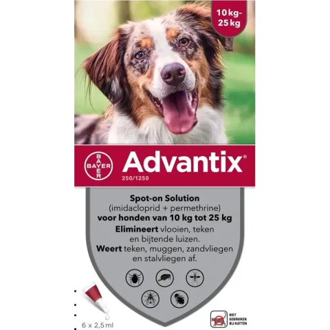 Advantix 250/1250 Vlooien/Teken - 6 Pipetten