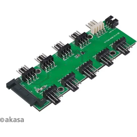 Akasa FLEXA FP10H, expands PWM fan header, 1 to 10, with 30CM cable (10 fans on 1 pwm connection)