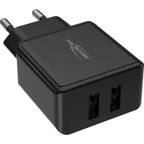 Ansmann HomeCharger HC212 1001-0106 USB-oplader Thuis Uitgangsstroom (max.) 2400 mA 2 x USB 2.0 bus A