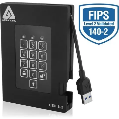 Apricorn Padlock Fortress - FIPS validated, 2TB USB 3.0
