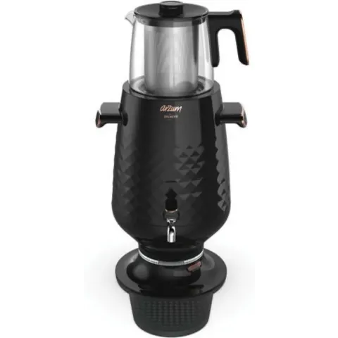Arzum - Ehlikeyf Samovar - AR3083 - Zwart, theekoker brouwen thee maker