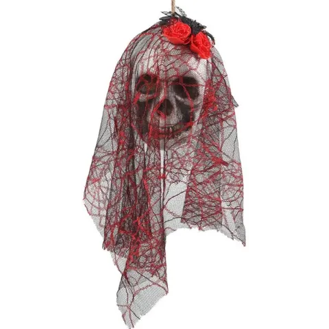 ATOSA - Bruid doodskop hangdecoratie - Decoratie > Muur-, deur- en raamdecoratie