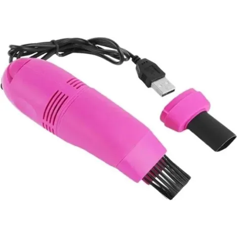 Auto-interieurreiniger mini usb auto stofzuiger laptop borstel auto-interieur ventilatie stofverwijderingsset plug-in stofzuiger - roze