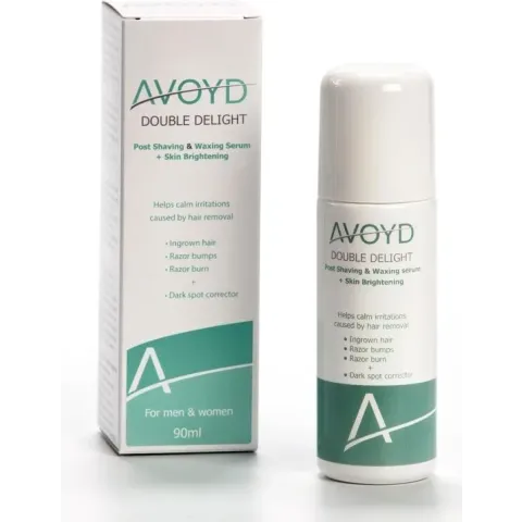 Avoyd Double Delight 90ml -  Voorkomt en verhelpt ingegroeide haartjes, scheerirritatie en scheerbultjes. Daarnaast reduceert het pigmentvlekjes - geschikt voor m/v - 043