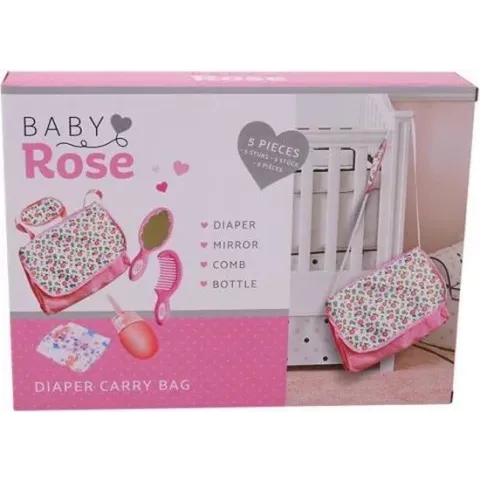 Baby Rose Luiertas Poppen Meisjes Polyester Roze 5-delig