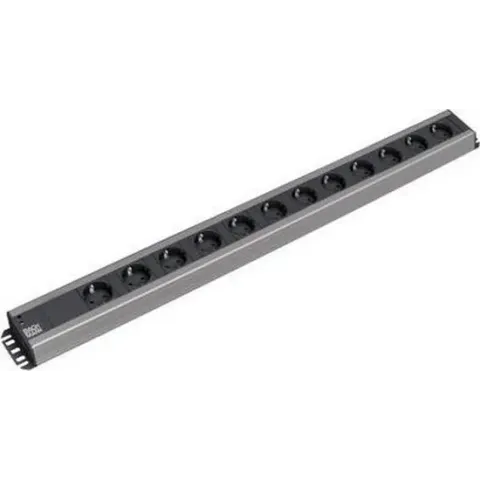Bachmann 300.002 12AC outlet(s) 2m Zwart, Grijs power uitbreiding