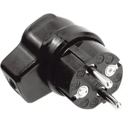 Bachmann CEE 7/4 geaarde haakse rubberen IP44 stroomstekker / zwart