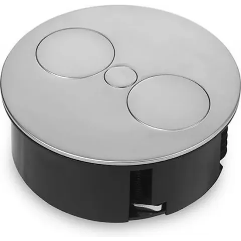 Bachmann Twist - Inbouw Stopcontact - 2x 230V - Chroom Mat - 2 meter aansluitsnoer