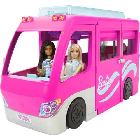 Barbie DroomCamper met zwembad, glijbaan en 60+ accessoires