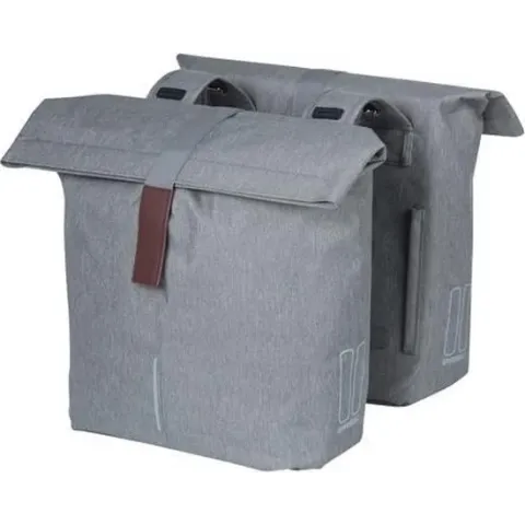 Basil City Dubbele fietstas - 28-32 Liter - Grijs melee