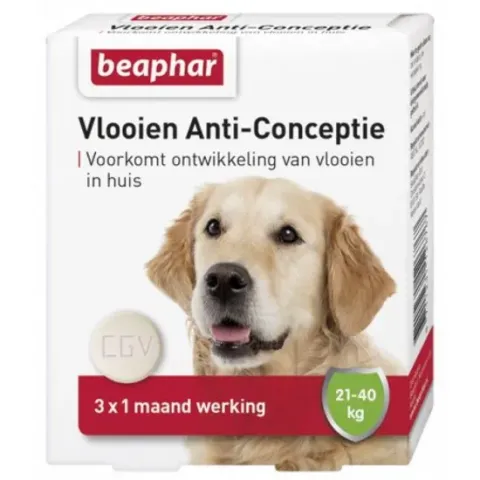 Beaphar Vlooien Anticonceptie - Grote Hond 21-40 kg - 3 Tabletten