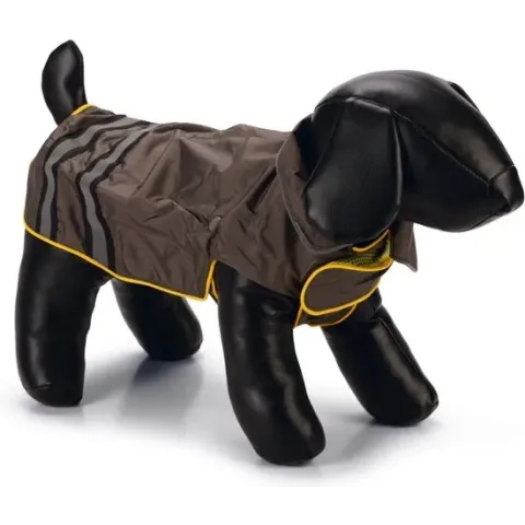 Beeztees - Hondenjas - Regenjas - Waterproof - Kleur: Grijs/Geel - 40 cm