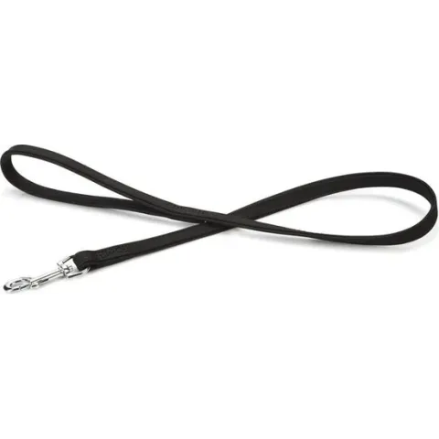 Beeztees leren looplijn Buffalo. Zwart. 100 cm x 18 mm.