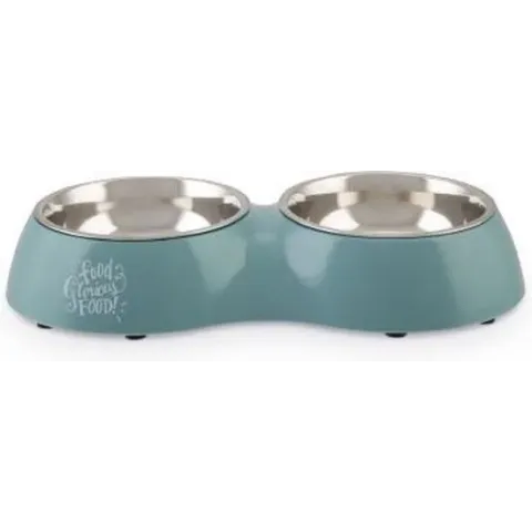 Beeztees plastic dinerset hond Glorious blauw 34 cm
