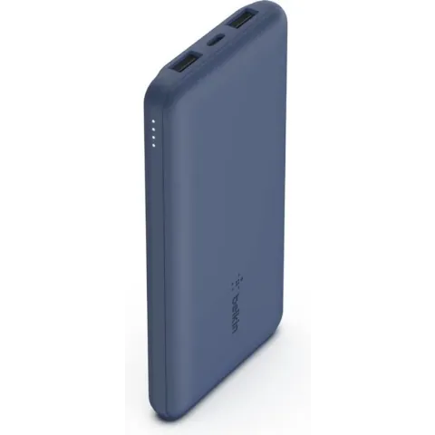 Belkin BOOST↑CHARGE 3-poorts 10.000mAh-powerbank + USB-A/USB-C-kabel - Blauw