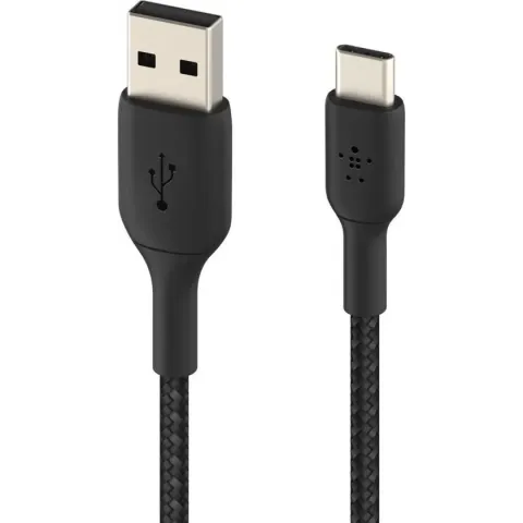 Belkin Braided USB-C naar USB kabel - 0,15m - Zwart