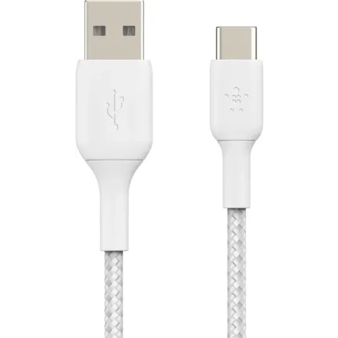 Belkin Braided USB-C naar USB kabel - 2m - Wit