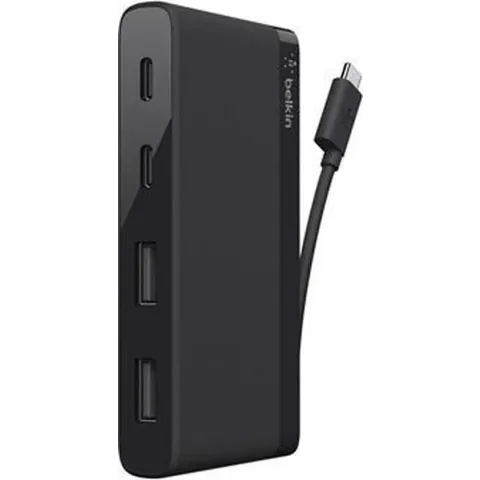 Belkin Hub met 2 USB-A poorten + 2 USB-C poorten - Zwart