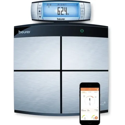 Beurer BF105 - Personenweegschaal lichaamsanalyse - Bluetooth - 180kg - RVS